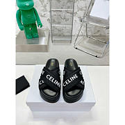 Celine Block Slide In Mesh Textile With Celine Jacquard Black - 3