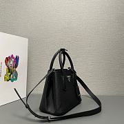 Prada Double Leather Mini Bag Black 25x18.5x12.5cm - 3