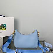 Prada Re-Edition 2005 Saffiano Leather Bag Blue 22x18x6cm - 5