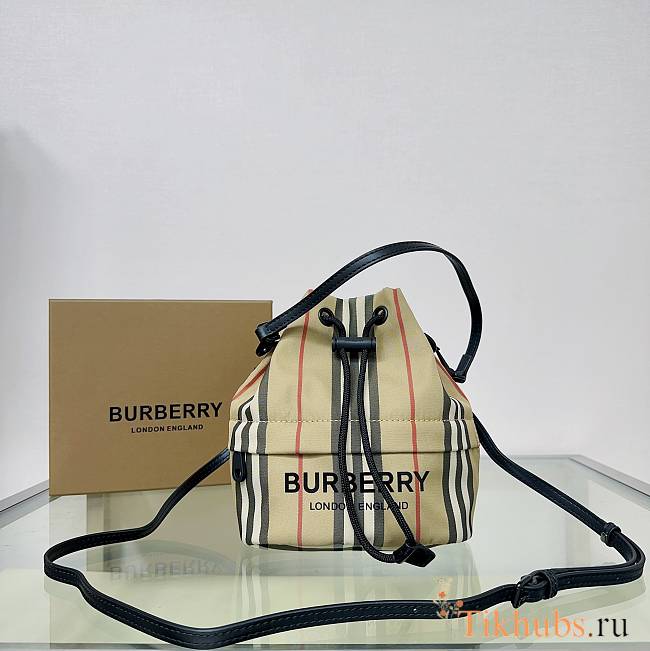 Burberry Icon Stripe Drawcord Pouch Bag 18x19.5cm - 1