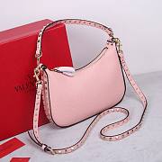 Valentino Small Rockstud Hobo Bag Pink 25x20x4cm - 5