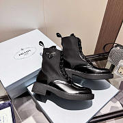 Prada Brushed Leather Re-Nylon Boots Black - 2