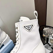 Prada Brushed Leather Re-Nylon Boots White - 4