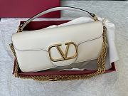 Valentino Loco Calfskin Shoulder Bag White 27x13x6cm - 1