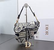 Dior Saddle Bag Blue Toile de Jouy Embroidery 25.5 x 20 x 6.5 cm - 1