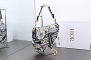 Dior Saddle Bag Blue Toile de Jouy Embroidery 25.5 x 20 x 6.5 cm - 6