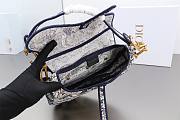 Dior Saddle Bag Blue Toile de Jouy Embroidery 25.5 x 20 x 6.5 cm - 2