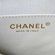 Chanel Small Backpack Calfskin & Gold-Tone Metal White 18x18x8cm - 3