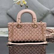 Dior Small Lady D-Joy Bag Rose Des Vents Cannage 22 x 12 x 6 cm - 3