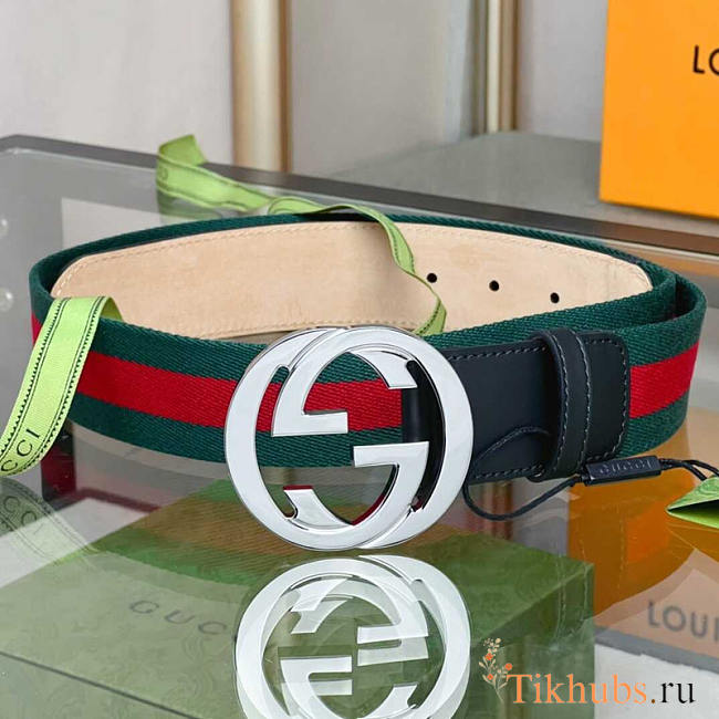 Gucci Web Belt With Double G Buckle - 1