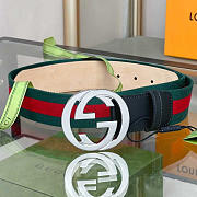 Gucci Web Belt With Double G Buckle - 1