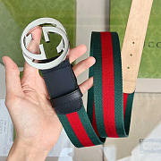 Gucci Web Belt With Double G Buckle - 3