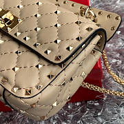 Valentino Small Rockstud Spike Bag Beige 20x5x11.5cm - 4