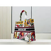 Dior Large Book Tote Bag Multicolour Indian Animals 42x35x18.5cm - 4