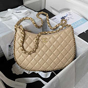 Chanel Shiny Crumpled Lambskin & Gold-Tone Metal Beige 18x29x2cm - 1