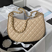 Chanel Shiny Crumpled Lambskin & Gold-Tone Metal Beige 18x29x2cm - 3