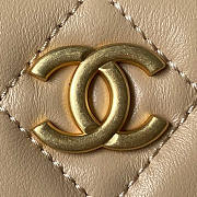 Chanel Shiny Crumpled Lambskin & Gold-Tone Metal Beige 18x29x2cm - 2