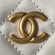 Chanel Shiny Crumpled Lambskin & Gold-Tone Metal White 18x29x2cm - 2