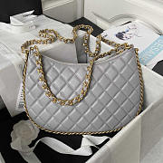 Chanel Shiny Crumpled Lambskin & Gold-Tone Metal Grey 18x29x2cm - 5