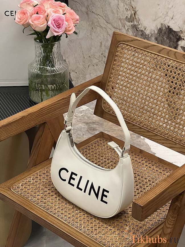 Celine Ava Bag In Smooth Calfskin White 23x14x7cm - 1