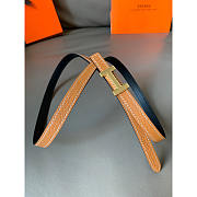 Hermes Slim Reversible Belt Black Brown - 5