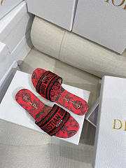 Dior Dway Slide Black Red Cotton Bandana - 2