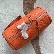 Gucci GG Embossed Leather Duffle Orange 45x29x25cm - 4