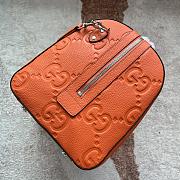 Gucci GG Embossed Leather Duffle Orange 45x29x25cm - 2