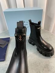 Prada Monolith Brushed Leather Black Boots - 5