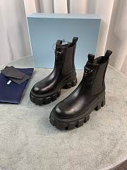 Prada Monolith Brushed Leather Black Boots - 3