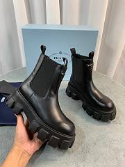 Prada Monolith Brushed Leather Black Boots - 2