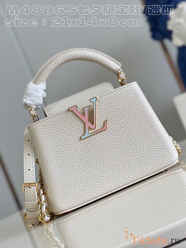 Louis Vuitton Capucines Mini Quartz White 21 x 14 x 8 cm - 1