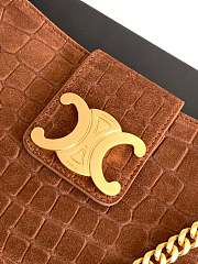 Celine Wiltern Clutch Triomphe Crocodile Brown 31.5x16x1cm - 4