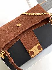 Celine Wiltern Clutch Triomphe Crocodile Brown 31.5x16x1cm - 2