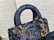 Dior Medium Lady D-Lite Bag Denim Blue 24cm - 4