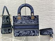 Dior Medium Lady D-Lite Bag Denim Blue 24cm - 2