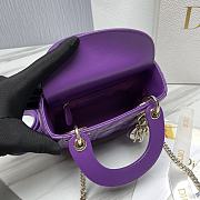 Dior Mini Lady Bag Purple Cannage 17 x 15 x 7 cm - 2