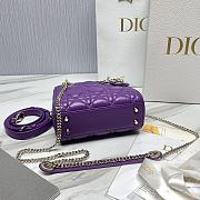 Dior Mini Lady Bag Purple Cannage 17 x 15 x 7 cm - 5