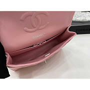 Chanel Flap Bag Medium Pink Lambskin Silver 25cm - 4