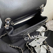 Chanel Mini Flap Bag Black Lambskin Silver 17cm - 5