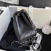 Chanel Mini Flap Bag Black Lambskin Silver 17cm - 3