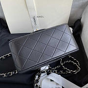 Chanel Mini Flap Bag Black Lambskin Silver 17cm - 4