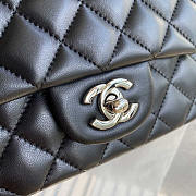 Chanel Mini Flap Bag Black Lambskin Silver 17cm - 2