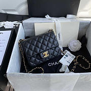 Chanel Mini Flap Bag Black Lambskin Gold 17cm - 1