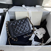 Chanel Mini Flap Bag Black Lambskin Gold 17cm - 6