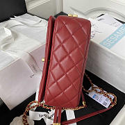 Chanel Small Folding Bag Lambskin Dark Red Gold 15 × 21.5 × 7 cm - 4