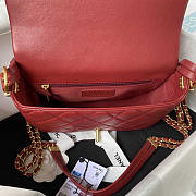 Chanel Small Folding Bag Lambskin Dark Red Gold 15 × 21.5 × 7 cm - 5