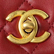 Chanel Small Folding Bag Lambskin Dark Red Gold 15 × 21.5 × 7 cm - 3