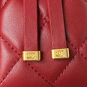 Chanel Small Folding Bag Lambskin Dark Red Gold 15 × 21.5 × 7 cm - 2