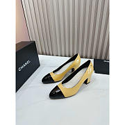 Chanel Pumps Patent Calfskin Yellow & Black 5cm - 3